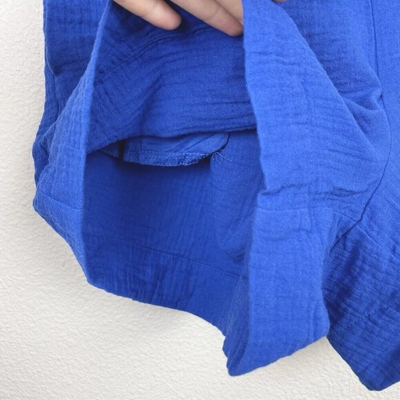 Boden Women's 2 Doublecloth Royal Blue Shorts 100% Cotton Pockets Beach Casual - Picture 6 of 13